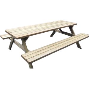 Rockwood® Picknicktafel Massief Grenen Luxe Superieur 2.40m inclusief montage thuis