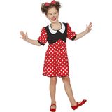 Wilbers & Wilbers - Mickey & Minnie Mouse Kostuum - Minnie De Mooie Muis - Meisje - Rood - Maat 140 - Carnavalskleding - Verkleedkleding