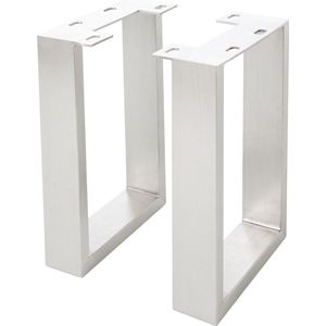 Tafelpoten boombank Live-Edge 7,5x2,5 cm smalle roestvrijstaal smal boombank Live-Edge (set van 2).