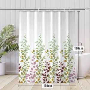 SUMOH® Sterke Douchegordijn 180x180cm – Anti Schimmel, Waterdicht & Luxe Design – Inclusief 12 Ringen – Must-have Badkamer Accessoire - Wijnbladeren