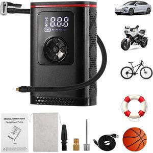 Elektrische Luchtpomp 6000 mAh met Compressor, Noodlicht en Opblaasbare Slang