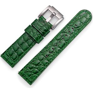 Marc Coblen / TW Steel Horlogeband Donkergroen Leer Alligator 22mm