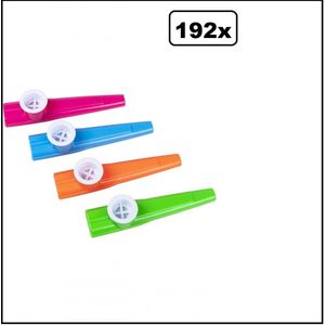 192x Kazoo muziekinstrument assortie kleuren