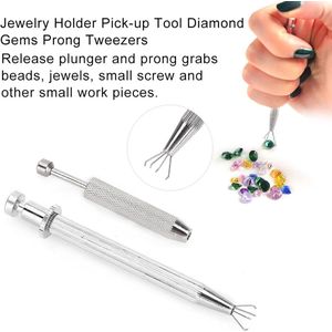 Piercing Ball Grabber Tool - Roestvrij staal - Gemakkelijk te hanteren - Prong Holder - Gehumaniseerde vingergreep - Repareren van kralenhorloges - Lenzenvloeistof - Vier klauwen - Trombone .