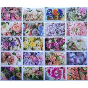 Verjaardag Wenskaarten - Bloemen - 20 Stuks - Zonder tekst - 12 x 17 cm - L-161