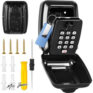 Mrs. Jones Large Outdoor Key Safe with Number Code 12-Digit Wall Mounted Key Box Waterproof Rustproof Ultra Robust for Home Factory Garage Office School .