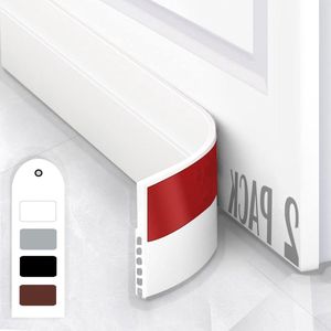 Zelfklevende siliconen tochtstopper voor deuren - weerbestendig & geluidsisolerend - 100 x 5 cm - wit - 2 stuks