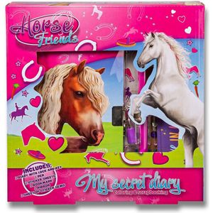 Dagboek met slot en pen Paarden voor Meisjes en Volwassenen + Paarden Stickers