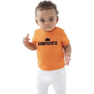 Oranje fan shirt voor babys - kampioentje - Holland / Nederland supporter - EK/ WK / koningsdag baby shirts / outfit 3-6 mnd