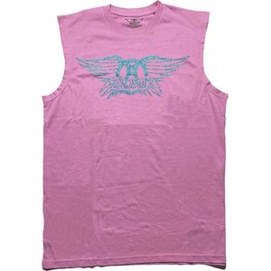 Aerosmith - Glitter Print Logo Tanktop - 2XL - Roze