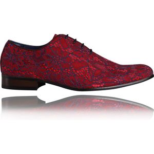 Red Wonder - Maat 45 - Lureaux - Kleurrijke Schoenen Voor Heren - Veterschoenen Met Print