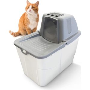 Kattentoilet met instap en filter - Hygiënisch en eenvoudig te reinigen, 58 x 39 x 56 cm