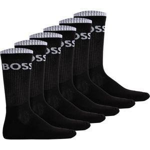 Hugo Boss heren BOSS 6P halfhoge sokken rib logo zwart