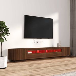 The Living Store TV-meubel - LED-verlichting - Bruineiken - 100/80 x 35 x 40 cm (B x D x H)