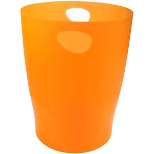 EXACOMPTA 45352D Eco-bin waste paper bin, 15 litres with handles. Elegant and robust waste paper bin and rubbish bin in a modern design, orange.
