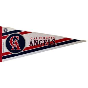USArticlesEU - California Angels - MLB - Vintage - 90s - Vaantje - Baseball - Honkbal -  Sportvaantje - Pennant - Wimpel - Vlag - Rood/Wit/Blauw - 31 x 72 cm