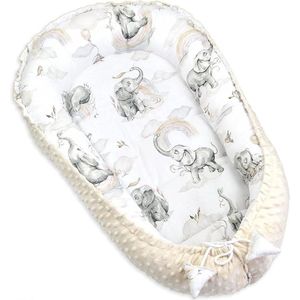 Baby Cocoon Bumper Reiswieg 100% katoen Anti-allergisch - babynestje \ Warm nest baby 55 x 90 cm (Sahara)