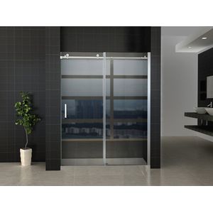 Bally Slide Nisdeur Douche Schuifdeur Met Chroom Profiel 110x200cm 8mm Antikalk Veiligheidsglas Met NANO Coating