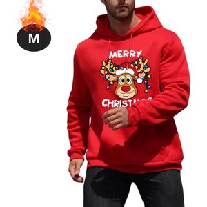 Bovista Kersttrui - Heren - Foute Kersttrui - Christmas Sweater - Cartoonprint - Kerst Sweater - Christmas Jumper - Hoodie - Rood - M