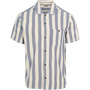 Anerkjendt - Short Sleeve Overhemd Leon Blauw - Heren - Maat L - Regular-fit