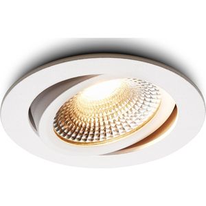 Ledisons LED Inbouwspot - Vivaro Wit 3W - Dimbare Spot - Extra Warm-Wit - IP54 - Geschikt voor Woonkamer, Badkamer en Keuken - Plafondspot Wit - Ø75 mm