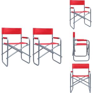 vidaXL Regisseursstoel - Inklapbaar - Rood - 48x57x79 cm - Staal en Stof - Set van 2 - Tuinstoel