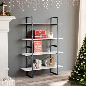 vidaXL Boekenkast - Boekenkasten - Kast - Kasten - Boekenkast met 4 schappen 100x30x140 cm spaanplaat wit