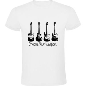 Choose your weapon Heren T-shirt | elektrische gitaar | concert | muziek | gitaar | muziek instrument | festival