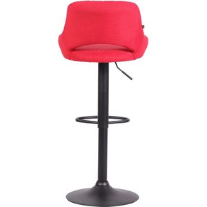 Barkruk Miza Rood Zwart - Stof - 60-81cm zithoogte - Ergonomische barstoelen - In hoogte verstelbaar - Set van 1 - Met rugleuning - Voor keuken en bar