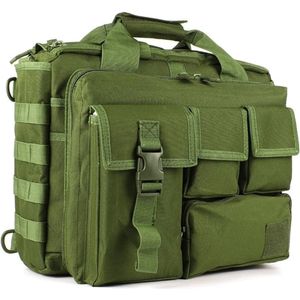 Multifunctionele schoudertas voor heren uit nylon, militaire, tactische outdoor laptoptas, schooltas, aktetas, groot genoeg voor camera/laptop van 15,6 inch