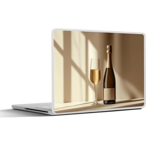 Laptop sticker - 12.3 inch - Champagne - Beige - Schaduw - Bubbels - 30x22cm - Laptopstickers - Laptop skin - Cover