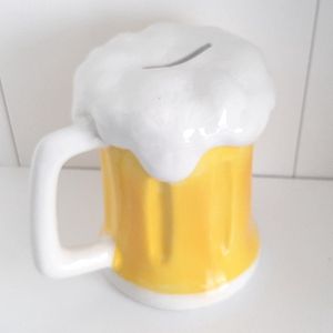 Spaarpot bierpul met schuimkraag