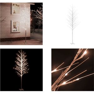 vidaXL Berkenboom LED 672 LED's warmwit 400 cm wit - LED-boom - LED-bomen - Berkenboom - Kunstplant