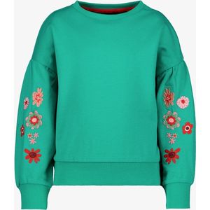 TwoDay meisjes sweater groen met bloemen - Maat 92
