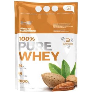 IHS Technology - 100% Pure Whey Protein Blend: isolaat, hydrolysaat, concentraat -80g proteine - 0,5g suiker - 2000g - Amandel - 66 porties - NEW!!!