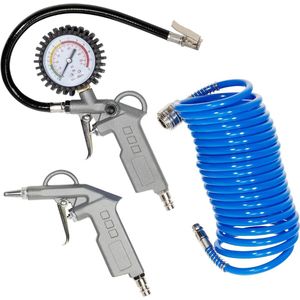 Zylo® Compressor Slang - Persluchtslang - Spiraalslang - Blauw - 17cm x 11cm x 25cm