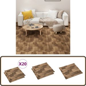 vidaXL Tapijttegels - 20 stuks - 5 m² - Bruin Tapijttegels - Bruine Tapijttegels - Lussenpool Tapijt - Duurzame Vloerbedekking - Gangtegels