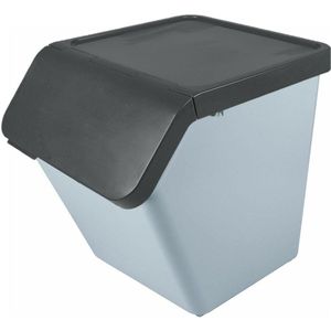 Sunware Sigma Home sorteer bak met deksel - afvalbak - blauw - stapelbaar - 60L - 49 x 39 x 45 cm