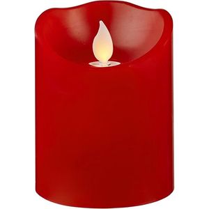 Star Trading Kaars M-Twinkle, zuilkaars, rood, LED, timer, warm geel, binnenkant, 10 cm
