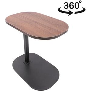 Serolux® - Bijzettafels - Bijzettafeltjes woonkamer - Metaal met Hout - Houten Bijzettafeltje - Tafeltje - Salontafels - Laptoptafel - 360 ° Draaibaar blad - Eenvoudige plaatsing - Hoogte verstelbaar - 45x30x45 cm - Bruin