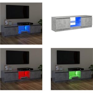 vidaXL Tv-meubel met LED-verlichting 120x30x35-5 cm betongrijs - Tv-kast - Tv-kasten - Televisiekast - Televisiekasten
