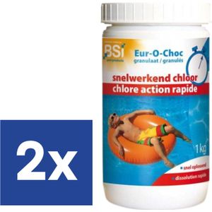 BSI - Snelwerkend chloor - korrels - 2 x 1 KG - Chloorgranulaat