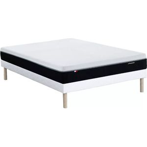 Vente-unique Set 160 x 200 cm met gewatteerde bedbodem + brandwerend matras met pocketveren met 7 zones en vormgeheugen van 29 cm dik - SIVA van YSMÉE