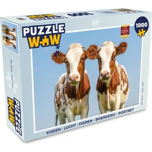 Puzzel Koeien - Lucht - Dieren - Boerderij - Portret - Legpuzzel - Puzzel 1000 stukjes volwassenen