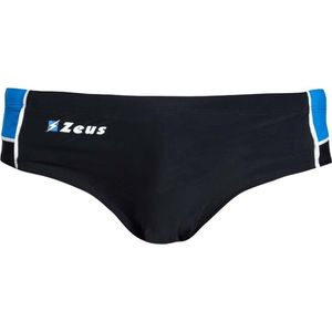 Zwemslip/zwembroek brief Zeus, Zwart/lichtblauw, maat M