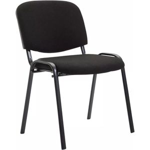 In And OutdoorMatch Bezoekersstoel stof Darby - Zwart - Stoel met rugleuning - Vergaderstoel - Zithoogte 44cm