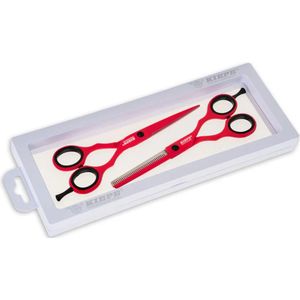 Kiepe Professional - Professionele Kappersscharenset - 5.5 inch - Pink - Kappersschaar & Coupeschaar - kappersschaar RVS - Schaar - Roze - Haar - Knipschaar - Knippen - Kapper Set - Kapper - Premium Kappersschaar - Ergonomisch