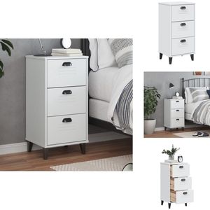 vidaXL Nachtkastje - Nachtkastjes - Bijzettafel - Wandkastje - Nachtkastje VIKEN bewerkt hout wit
