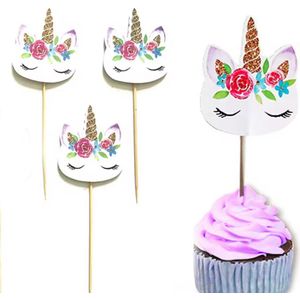 CHPN - Unicorn Cocktailprikkers - DIY Partyprikkers - Unicorn prikkers - Feestdecoratie - 36 stuks - Eenhoorn - multi-colour - Zomer - Feest accessoire - Traktaties - Unicron Feestje