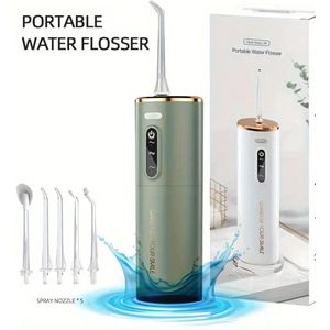 CHAFARINAS® - Waterflosser - Monddouche - 3 Modus - Flosapparaat - Incl. 5 Nozzles - 1200 mAh - USB-Oplaadbaar en Waterdicht - Elektrische Tandenflosser